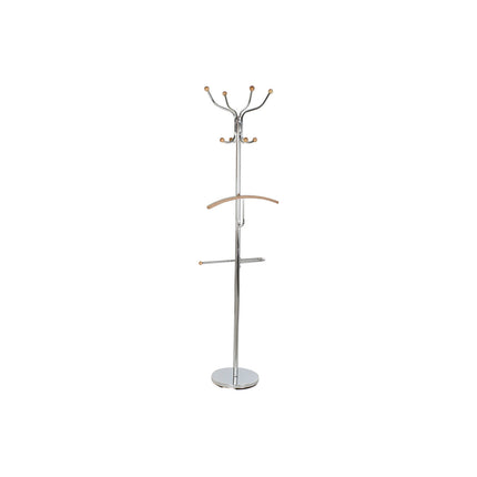 Hattestativ DKD Home Decor Silber Stahl Kautschukholz (45 x 42 x 180 cm)
