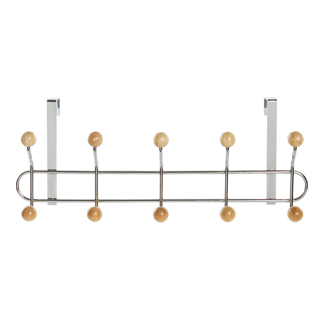 Jackenaufhänger für Türen DKD Home Decor 45 x 6,5 x 19 cm natürlich Silberfarben Stahl Moderne