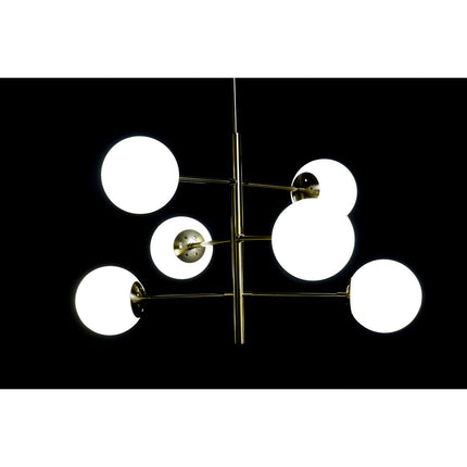 Deckenlampe DKD Home Decor 96 x 73 x 50 cm Kristall Gold Metall Weiß 50 W