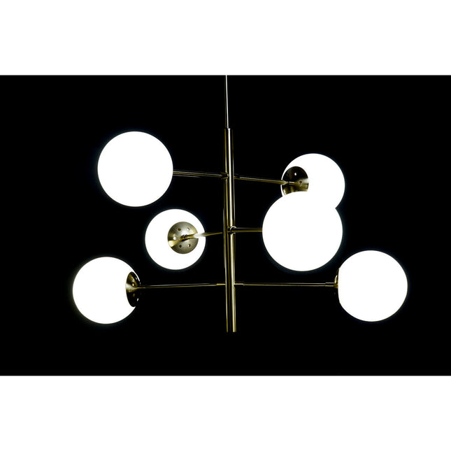 Deckenlampe DKD Home Decor 96 x 73 x 50 cm Kristall Gold Metall Weiß 50 W