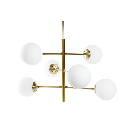 Deckenlampe DKD Home Decor 96 x 73 x 50 cm Kristall Gold Metall Weiß 50 W