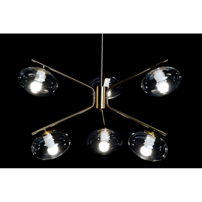 Deckenlampe DKD Home Decor 70 x 67 x 60 cm Kristall Gold Metall Durchsichtig 50 W