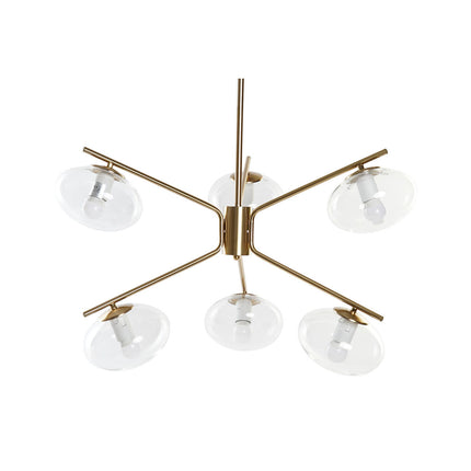 Deckenlampe DKD Home Decor 70 x 67 x 60 cm Kristall Gold Metall Durchsichtig 50 W