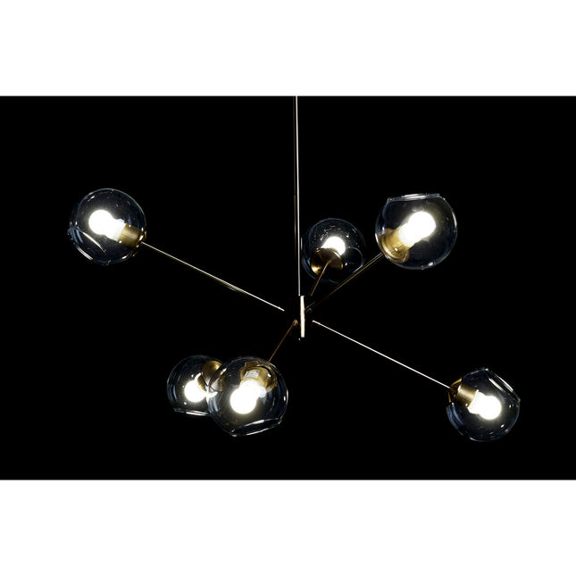 Deckenlampe DKD Home Decor 90 x 75 x 60 cm Kristall Gold Metall Durchsichtig 50 W