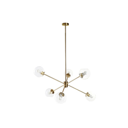 Deckenlampe DKD Home Decor 90 x 75 x 60 cm Kristall Gold Metall Durchsichtig 50 W