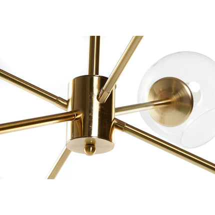 Deckenlampe DKD Home Decor 90 x 75 x 60 cm Kristall Gold Metall Durchsichtig 50 W