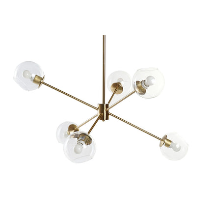 Deckenlampe DKD Home Decor 90 x 75 x 60 cm Kristall Gold Metall Durchsichtig 50 W