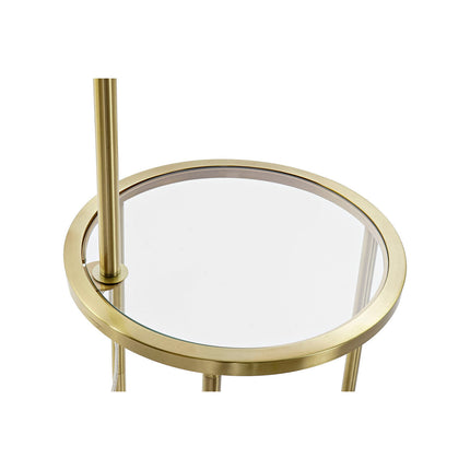 Stehlampe DKD Home Decor Golden Metall Polyester Leinen Weiß Glam (43,5 x 40 x 154 cm)