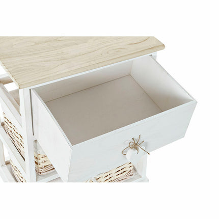 Schubladenschrank DKD Home Decor natürlich Weiß korb Paulonia-Holz (40 x 29 x 58,5 cm)