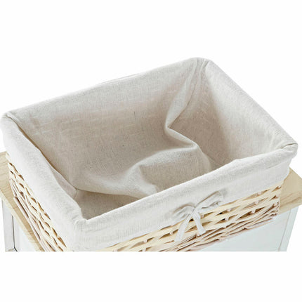 Schubladenschrank DKD Home Decor natürlich Weiß korb Paulonia-Holz (40 x 29 x 58,5 cm)