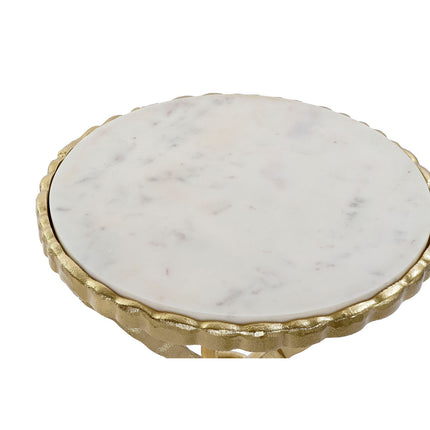 Beistelltisch DKD Home Decor Golden Aluminium Weiß Marmor (40 x 40 x 53 cm)