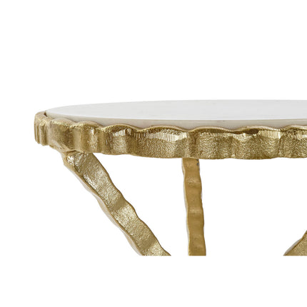 Beistelltisch DKD Home Decor Golden Aluminium Weiß Marmor (40 x 40 x 53 cm)
