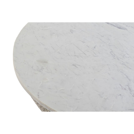 Beistelltisch DKD Home Decor Stahl Silber Weiß Marmor (71 x 71 x 33 cm)
