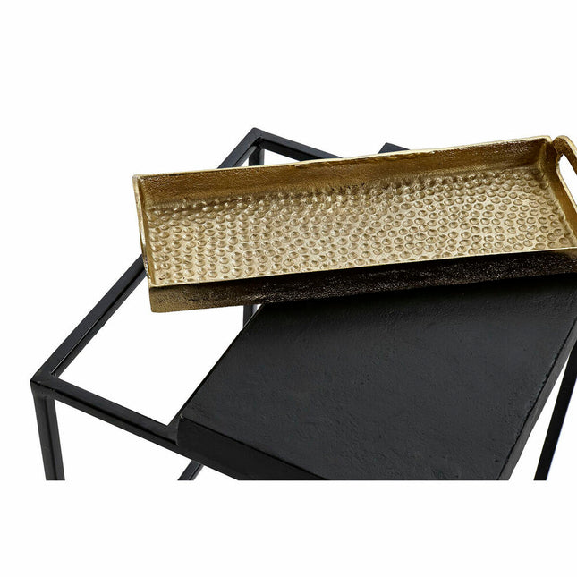 Beistelltisch DKD Home Decor Schwarz Gold Stahl Aluminium (41 x 41 x 60 cm)
