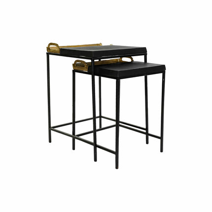 Beistelltisch DKD Home Decor Schwarz Gold Stahl Aluminium (41 x 41 x 60 cm)