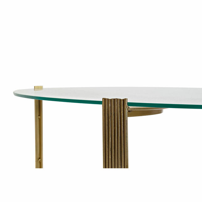 Beistelltisch DKD Home Decor 81 x 81 x 34 cm Kristall Gold Stahl Aluminium
