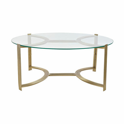 Beistelltisch DKD Home Decor 81 x 81 x 34 cm Kristall Gold Stahl Aluminium