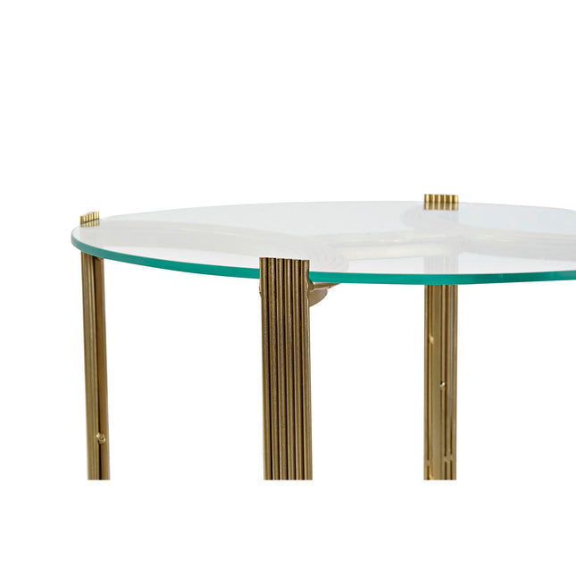 Beistelltisch DKD Home Decor Kristall Gold Stahl (45 x 45 x 49 cm)