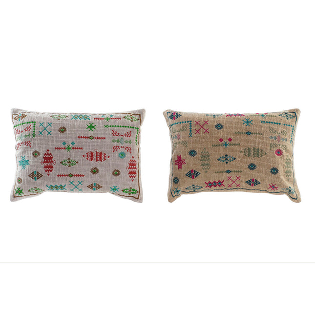 Kissen DKD Home Decor 50 x 10 x 35 cm Beige Weiß Ikat Boho (2 Stück)