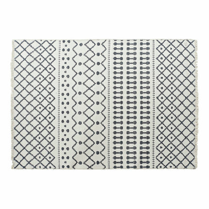 Teppich DKD Home Decor Weiß Polyester Baumwolle Dunkelgrau (200 x 290 x 1 cm)