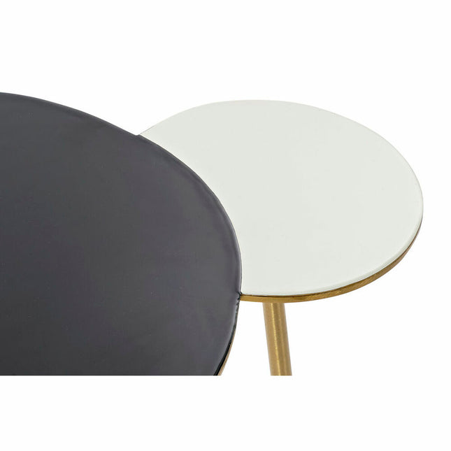 Beistelltisch DKD Home Decor Schwarz Gold Aluminium Weiß (67 x 50 x 37 cm)