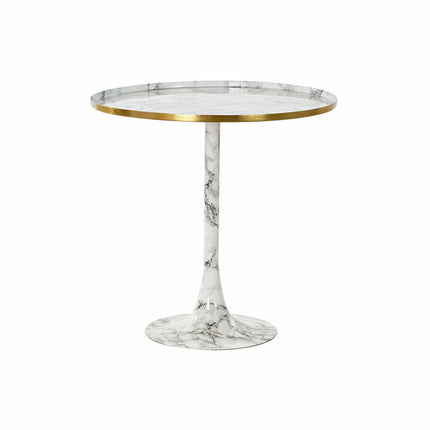 Beistelltisch DKD Home Decor Gold Aluminium Weiß (51 x 51 x 51 cm)