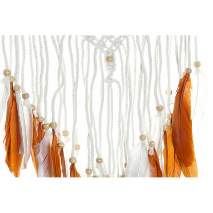 Traumfänger DKD Home Decor 8424001858279 42 x 2 x 97 cm Federn Orange türkis Boho (2 Stück)