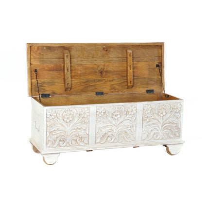 Truhe DKD Home Decor Weiß Mango-Holz 115 x 40 x 45 cm