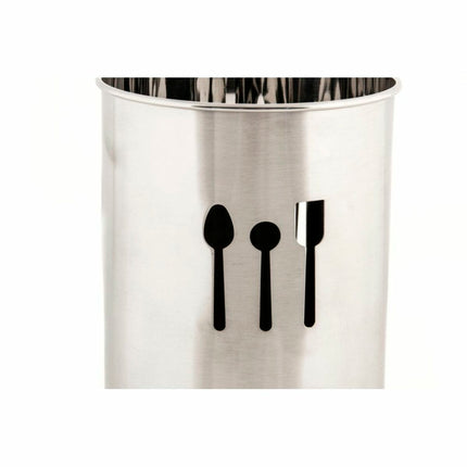 Besteckkasten DKD Home Decor Silberfarben Edelstahl 10 x 10 x 18 cm
