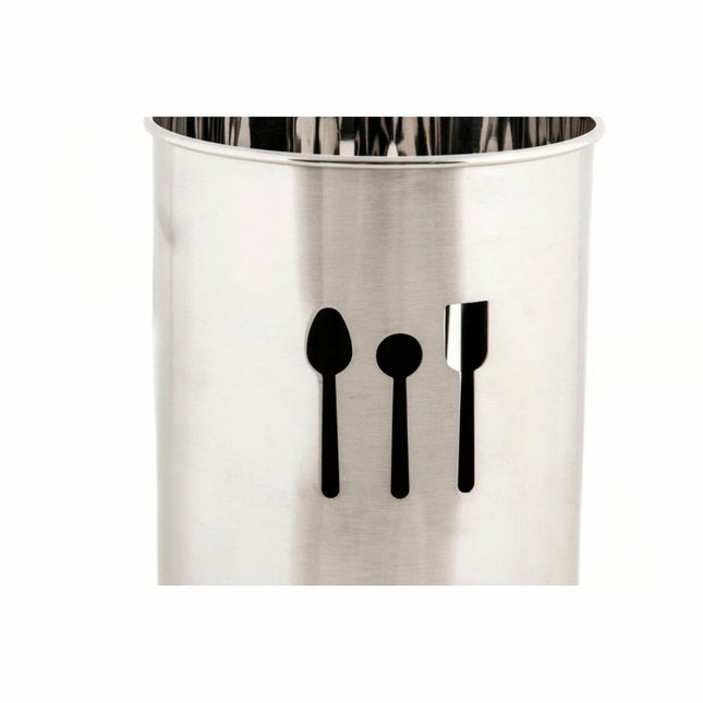 Besteckkasten DKD Home Decor Silberfarben Edelstahl 10 x 10 x 18 cm