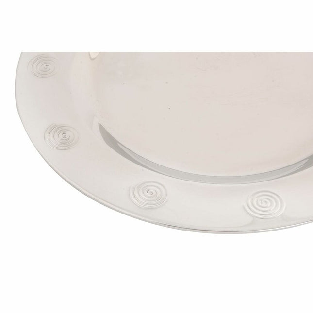 Flacher Teller DKD Home Decor Silberfarben Edelstahl 30 x 30 x 0,5 cm