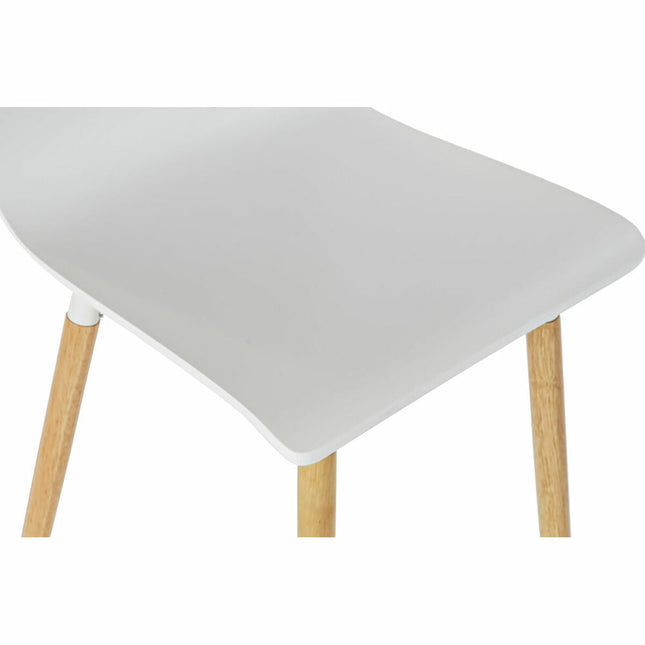 Esszimmerstuhl DKD Home Decor Holz Weiß Kautschuk Hellbraun (43 x 50 x 88 cm)