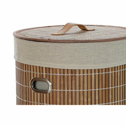 Korb für schmutzige Wäsche DKD Home Decor natürlich Polyester Bambus 3 Stücke (38 x 38 x 60 cm)
