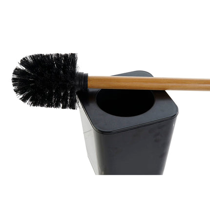 Badezimmer Set DKD Home Decor natürlich Schwarz Aluminium Bambus PS (11,5 x 11,5 x 38 cm)
