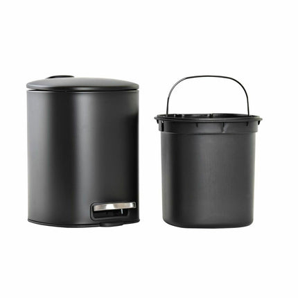 Abfalleimer DKD Home Decor Mattierend 25,2 x 20 x 27 cm Schwarz Metall 5 L Loft