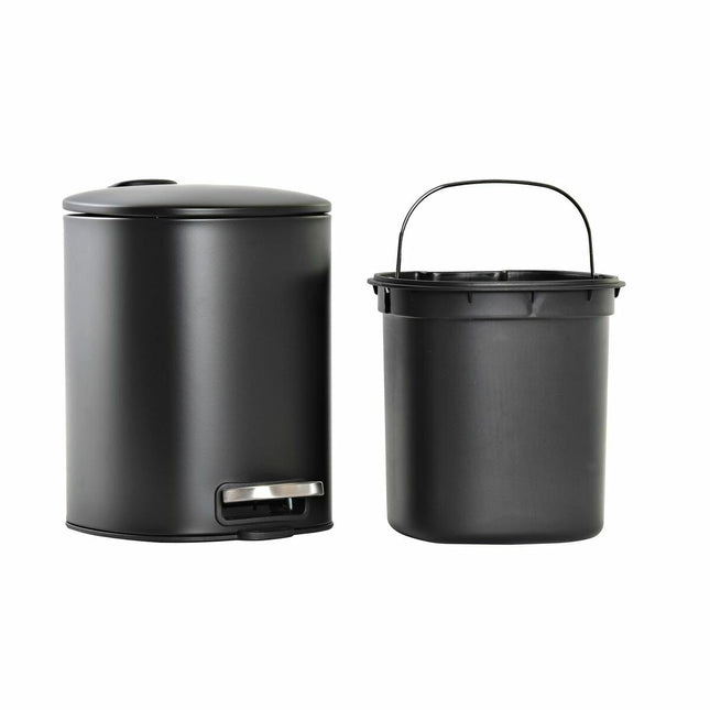 Abfalleimer DKD Home Decor Mattierend 25,2 x 20 x 27 cm Schwarz Metall 5 L Loft