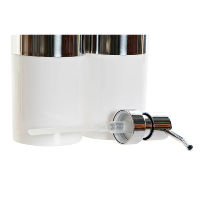 Badezimmer Set DKD Home Decor Silberfarben Aluminium Weiß PS (6,6 x 6,6 x 16,2 cm)