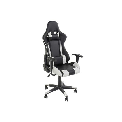 Bürostuhl mit Kopfstütze DKD Home Decor Schwarz Weiß (70 x 55 x 139 cm)