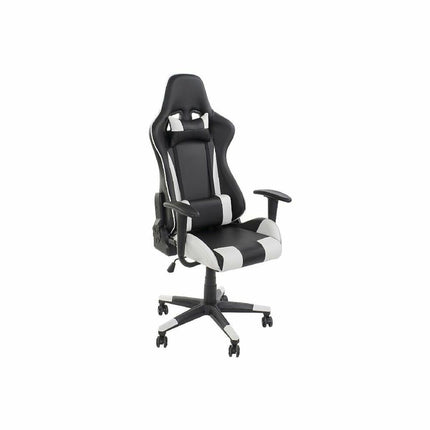 Bürostuhl mit Kopfstütze DKD Home Decor Schwarz Weiß (70 x 55 x 139 cm)