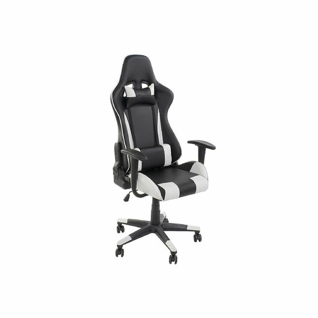 Bürostuhl mit Kopfstütze DKD Home Decor Schwarz Weiß (70 x 55 x 139 cm)
