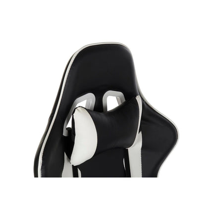 Bürostuhl mit Kopfstütze DKD Home Decor Schwarz Weiß (70 x 55 x 139 cm)