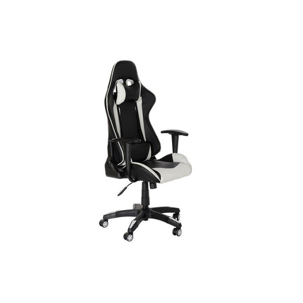 Bürostuhl mit Kopfstütze DKD Home Decor Schwarz Weiß (70 x 55 x 139 cm)