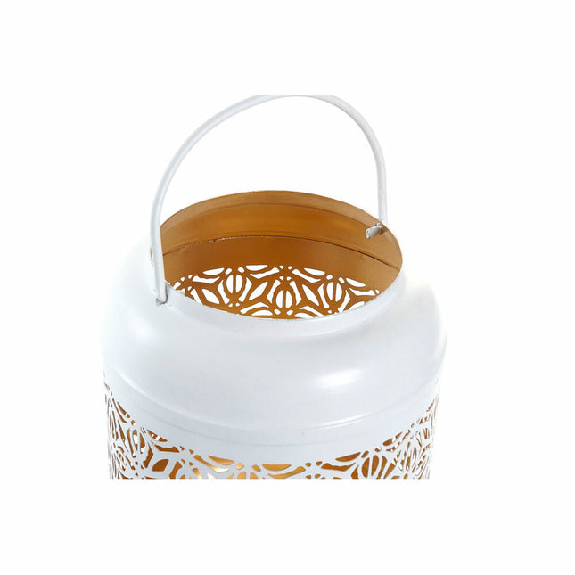 Laterne DKD Home Decor Gold Aluminium Weiß 15 x 15 x 20 cm