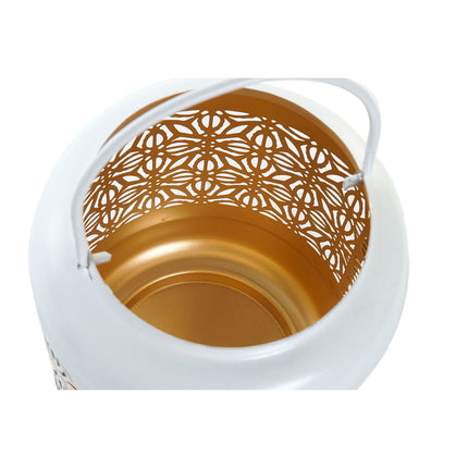 Laterne DKD Home Decor Gold Aluminium Weiß 15 x 15 x 20 cm