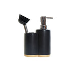 Seifenspender DKD Home Decor Küche Schwarz Dolomite (11,5 x 6,5 x 18,5 cm)