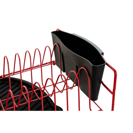 Abtropfsieb für die Spüle DKD Home Decor Rot Schwarz Metall Polypropylen 47,5 x 26,5 x 11 cm