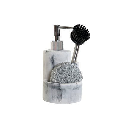 Seifenspender DKD Home Decor Edelstahl Weiß Harz (12,6 x 11,4 x 18,6 cm)