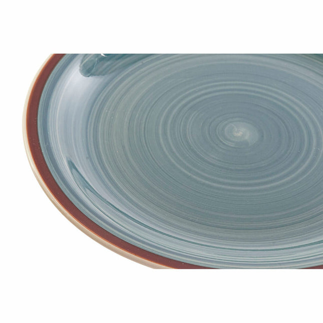 Geschirr DKD Home Decor 26,5 x 26,5 x 3 cm Blau Kunststoff Steingut 18 Stücke