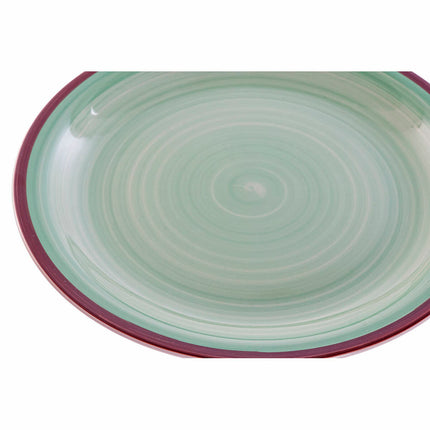 Geschirr DKD Home Decor 26,5 x 26,5 x 3 cm grün Kunststoff Steingut 18 Stücke