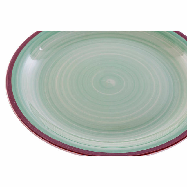 Geschirr DKD Home Decor 26,5 x 26,5 x 3 cm grün Kunststoff Steingut 18 Stücke